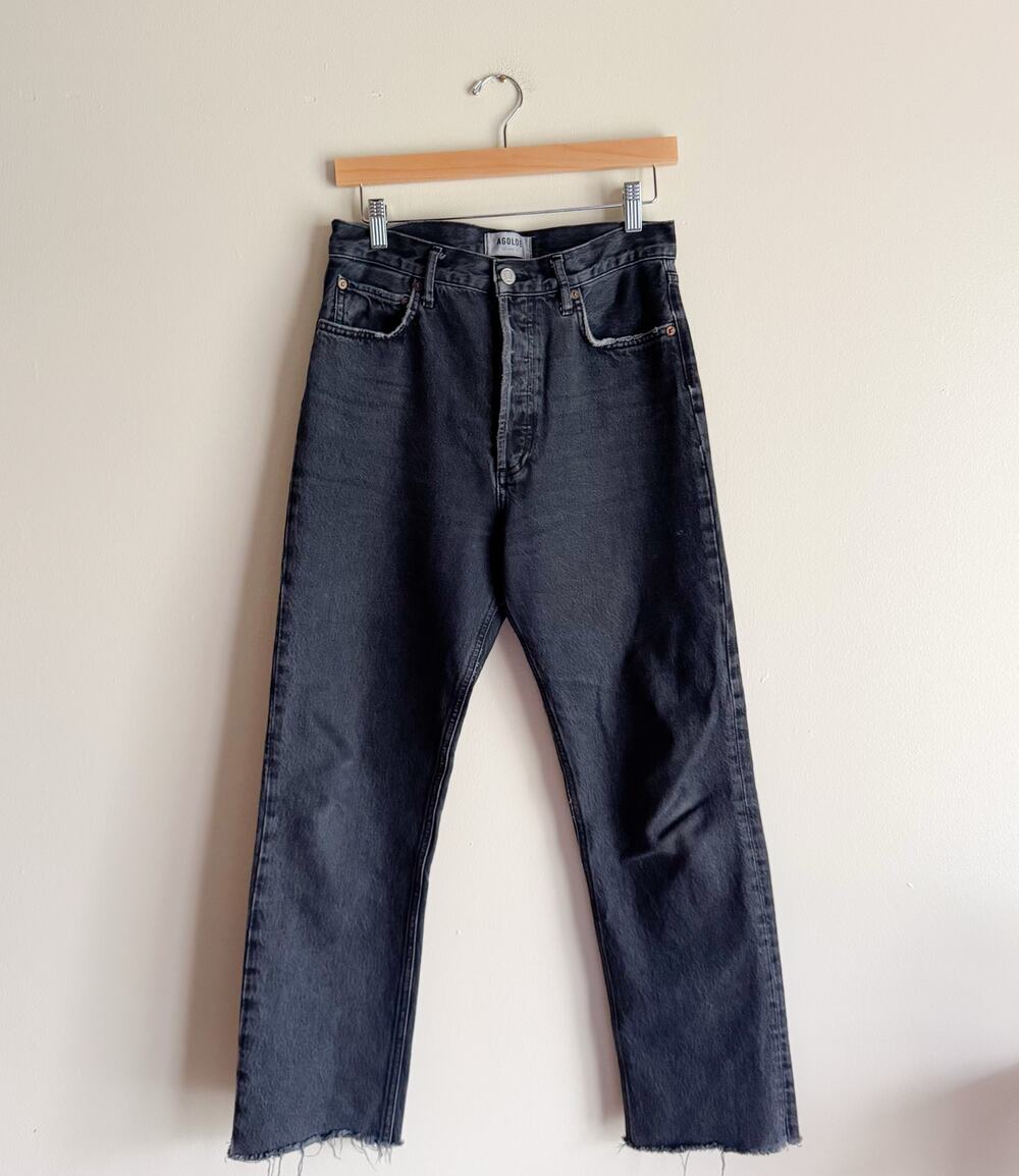 Agolde Black Grey 90s Pinch Button Fly Jeans Size 27 FLAWED